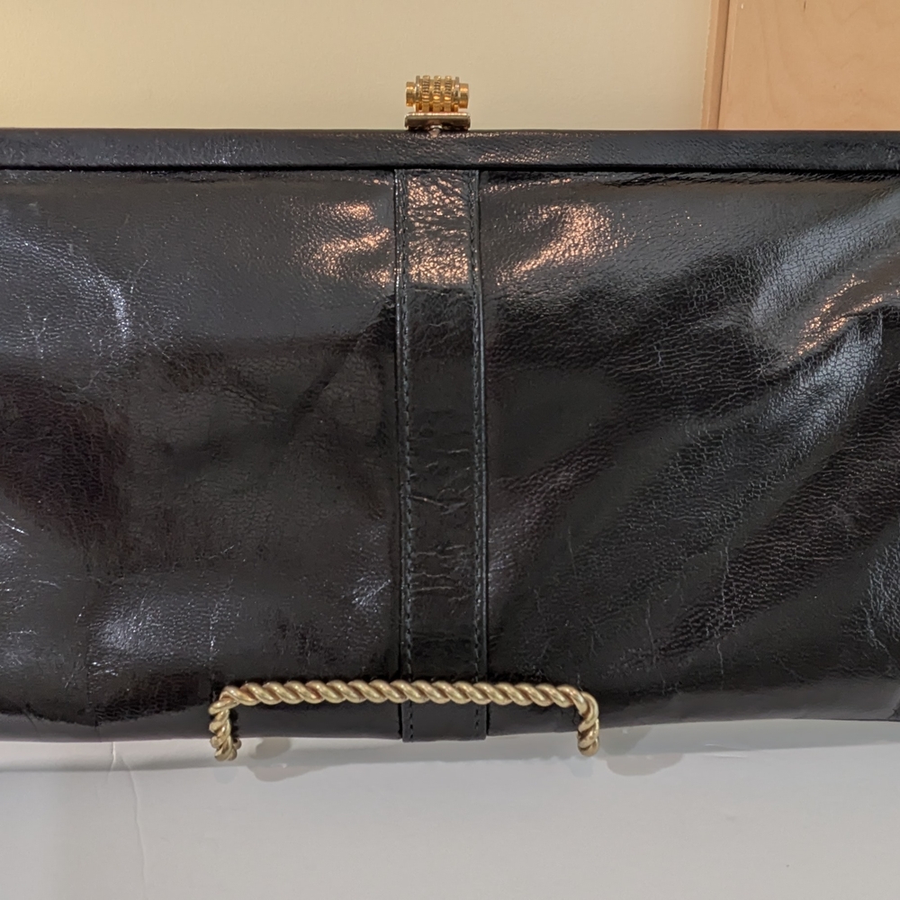 Vintage Elegant Black and Gold Clutch "Mino" Made in Canada.